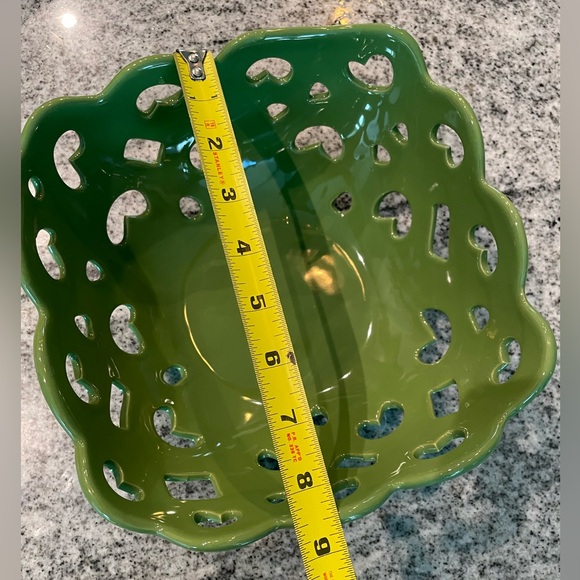 Tabletops Gallery | Moss Green | Two Ceramic Nesting Serving Bowls (w/ Cut Outs) - Picture 10 of 11